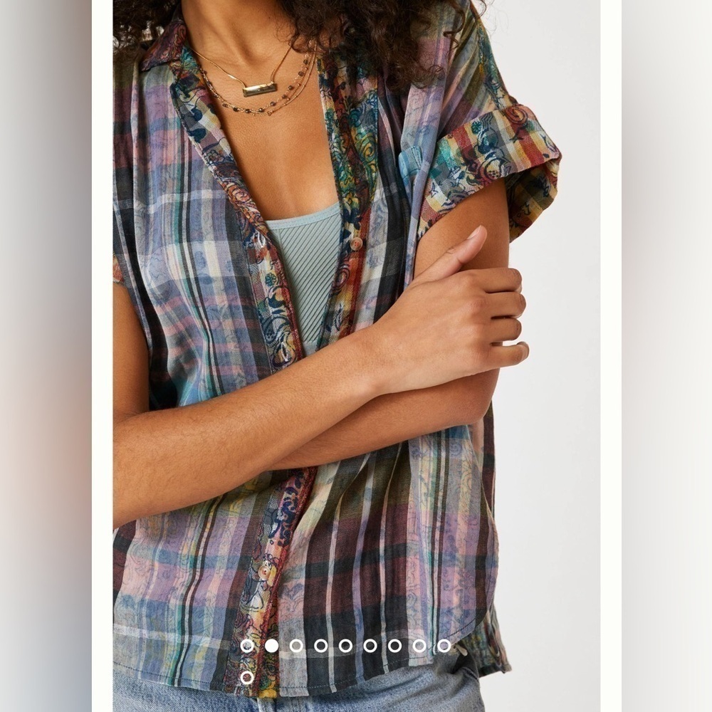 Pilcro Bohemian Split Back Printed Oversized Butt… - image 3